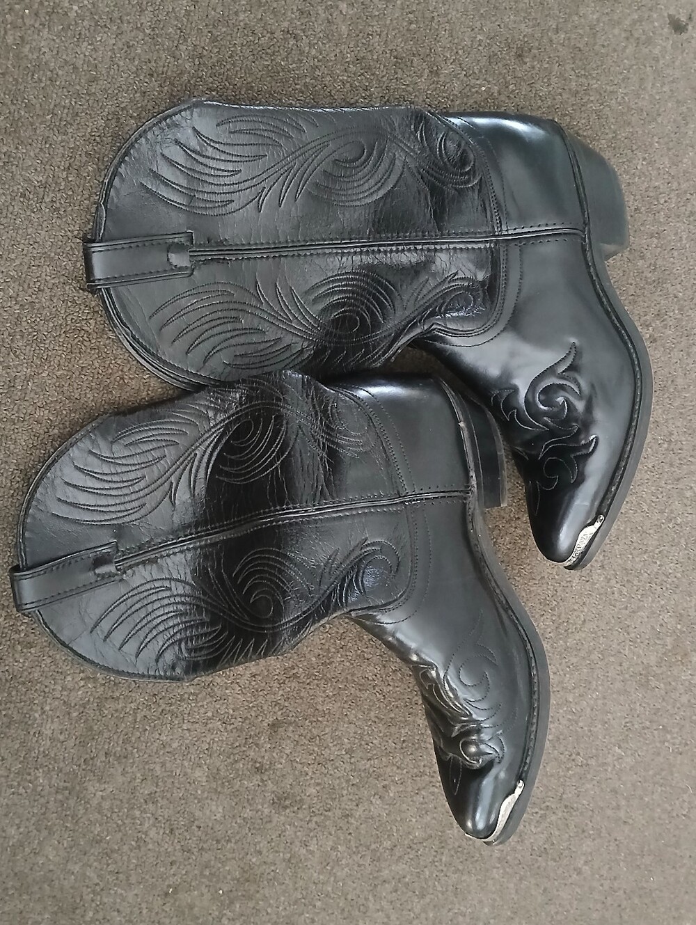 Laredo Women's Black Western Embroidered Leather Boots Size 9 EE